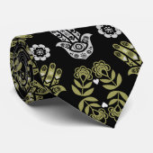 Cravate Art de protection de la main Hamsa (Roulé)