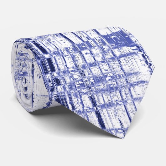 Cravate Art déco bleu (Roulé)