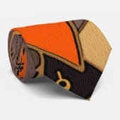 CRAVATE ART DÉCO DANS L'ORANGE ET LE BLAQCK (Roulé)