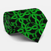 Cravate Art Deco Green Snake Pattern (Roulé)