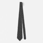 Cravate Art Déco Motif II - Gris sur Noir (Devant)