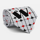 Cravate Art Deco Playing Card Suits v3 Monogrammed (Roulé)