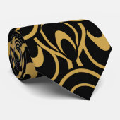 Cravate Art déco super de noir et d'or/rétro conception (Roulé)