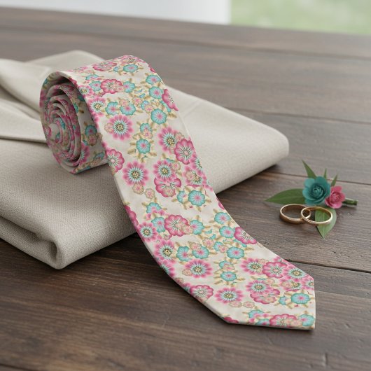 Cravate Art floral chic de cerisier en fleurs