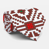 Cravate art floral géométrique de point folklorique (Roulé)