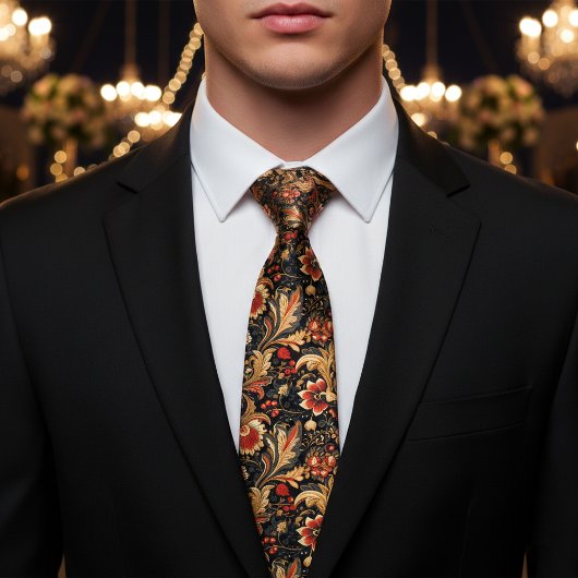 Cravate Art Floral Vintage médiéval