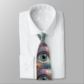 Cravate Art Fractal Blue Eyeball, (Attaché)