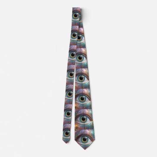 Cravate Art Fractal Blue Eyeball, (Dos)