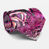 Cravate Art fractal funky psychédélique vibrant déroutant (Roulé)