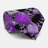 Cravate Art fractal monochrome violet (Roulé)