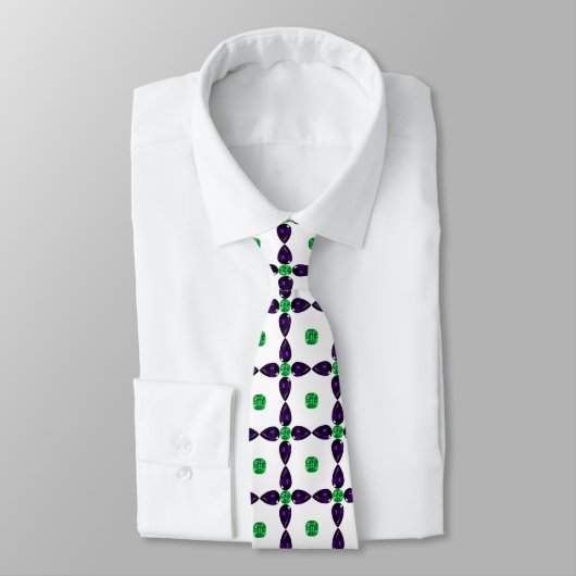 Cravate Art Gemstone, vert et violet (Attaché)