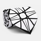 Cravate Art géométrique noir et blanc (Roulé)