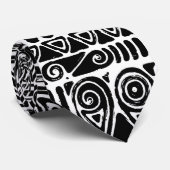 Cravate Art Géométrique Noir Et Blanc 2 (Roulé)