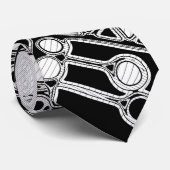 Cravate Art Géométrique Noir Et Blanc 4 (Roulé)