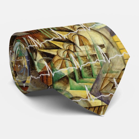 Cravate Art "heure de pointe de Max Weber de cardiologue " (Roulé)