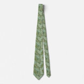 Cravate Art linwork feuille motif sage vert (Devant)