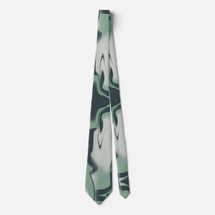 Cravate Art liquide vert clair et foncé sur gris