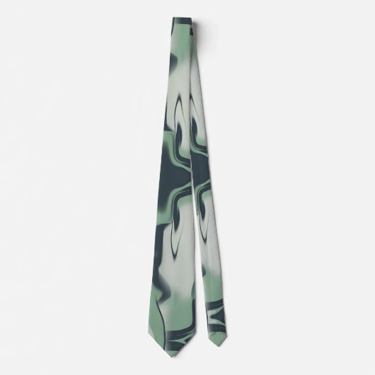 Cravate Art liquide vert clair et foncé sur gris (Devant)