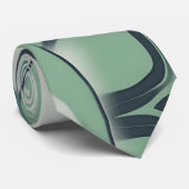 Cravate Art liquide vert clair et foncé sur gris (Roulé)