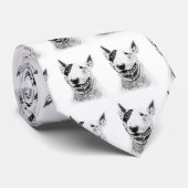 Cravate Art mignon de chien de bull-terrier (Roulé)