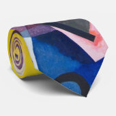 Cravate Art moderne Abstrait Kandinsky Jaune Rouge Bleu (Roulé)