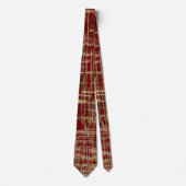 Cravate Art moderne rouge foncé et or (Devant)