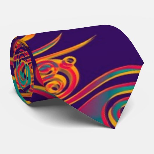 Cravate Art Motif tatouage - flammes & cercles (Roulé)