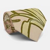 Cravate Art Nouveau Alfonse Mucha fleurs d'oeillets floral (Roulé)