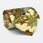Cravate Art Nouveau Alphonse Mucha Maple Leaves Pattern (Roulé)