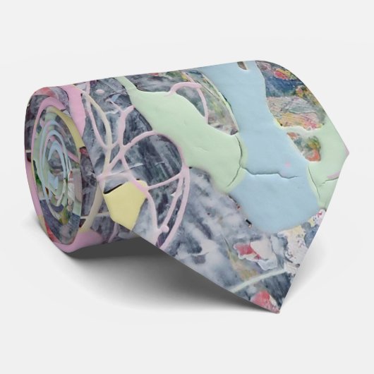 Cravate Art Nouveau Art déco pastel d'inspiration rétro ab (Roulé)