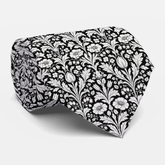 Cravate Art Nouveau botanique monochrome