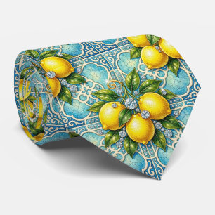 Cravate Art Nouveau Citrons d'Amalfi Diamants Gentlema