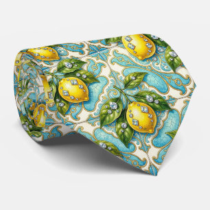 Cravate Art Nouveau Citrons d'Amalfi Diamants Gentlema