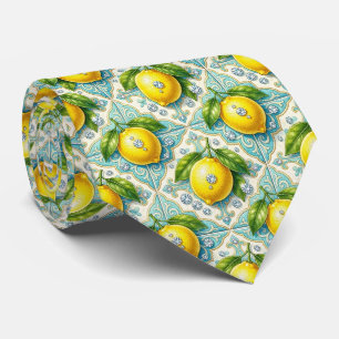 Cravate Art Nouveau Citrons d'Amalfi Diamants Gentlema