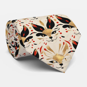 Cravate Art nouveau coloré Art Nouveau Chat Motif
