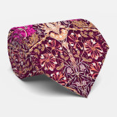 Cravate Art Nouveau Floral, Plum, Beige et violet profond (Roulé)