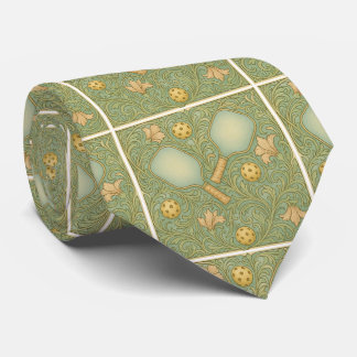 Cravate Art Nouveau Pickleball Necktie – Sage Green