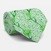 Cravate Art Nouveau Tulip Damask, Emerald Green (Roulé)