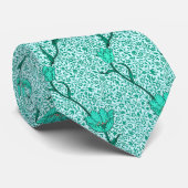 Cravate Art Nouveau Tulip Damask, Turquoise (Roulé)