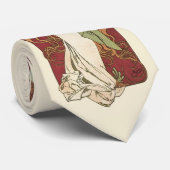 Cravate Art Nouveau vintage, Champagne par Alphonse Mucha (Roulé)