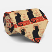 Cravate Art Nouveau vintage, Tournee du Conversation Noir (Roulé)