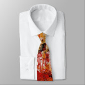 Cravate Art original Orange Rouge Abstrait moderne (Attaché)