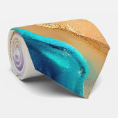 Cravate Art parties scintillant abstrait en marbre pastel (Roulé)