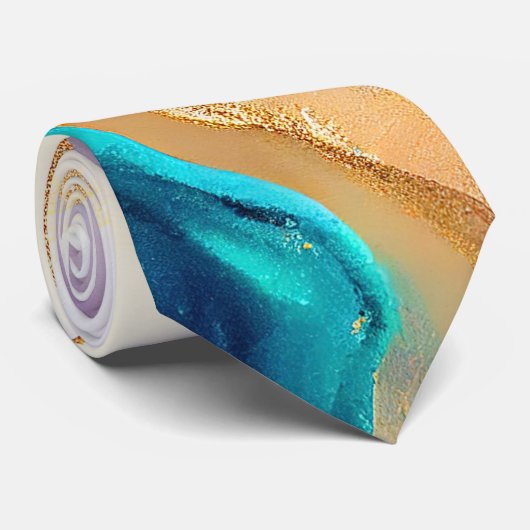 Cravate Art parties scintillant abstrait en marbre pastel (Roulé)