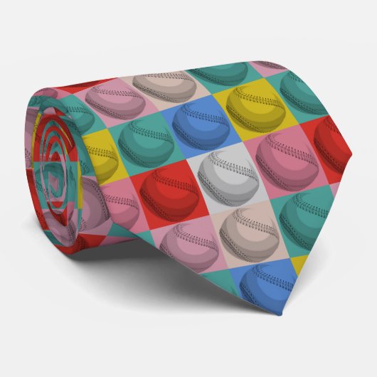 Cravate Art pop baseball (Roulé)
