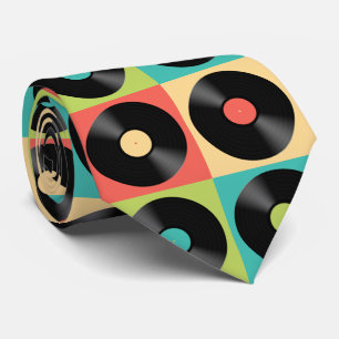 Cravate Art Pop Vintage Retro Vinyl Record