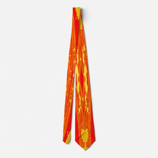 Cravate Art scintillant Citrus Orange Jaune Art Abstrait (Dos)