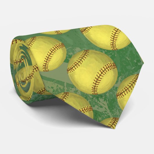 Cravate Art Softball Peint (Roulé)