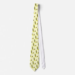 Cravate Art stylet et français jaune en pastel de macarons