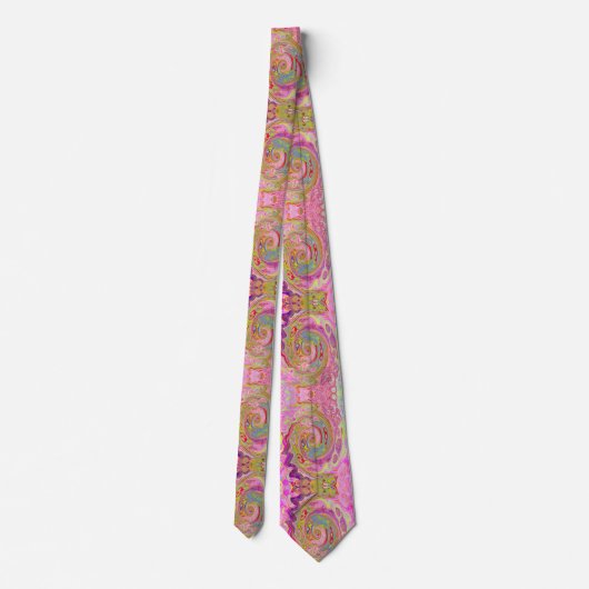 Cravate Art Super rétro rose, jaune et magenta (Dos)